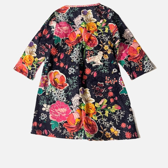 Emerald August Long-Sleeve Deep Blue Pink Green Purple  Floral Dress Size 2T - Picture 2 of 12